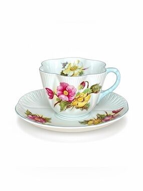 Vintage Shelley Begonia Teacup & Saucer, Dainty Shape